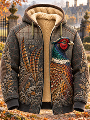Men's British Hunting Season Shearling Hooded Coat