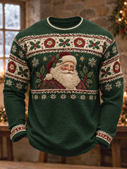 Men's England Christmas Art Printed Waffle Tops