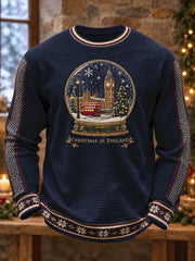 Men's England Christmas Art Printed Waffle Tops