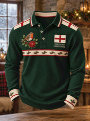 Men's England Christmas Art Printed Casual Tops