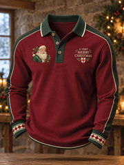 Men's England Christmas Art Printed Casual Tops