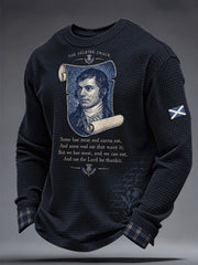 Men's Scotland Burns Night Printed Waffle Sweatshirt