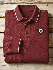 Men's Retro Modern Cultural Pattern Printed Polo Shirt