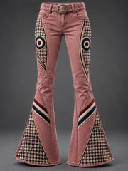 Women's Retro Modern Cultural Pattern Print Flared Pants