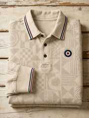 Men's Retro Modern Cultural Pattern Printed Polo Shirt