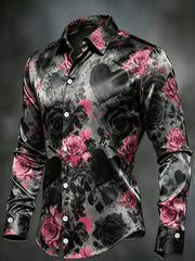 Men's Floral Art Long Sleeve Shirt
