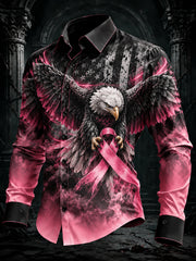 Men's Black Pink Gradient Art Long Sleeve Shirt
