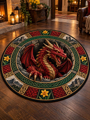 Retro British Wales Printed Round carpet