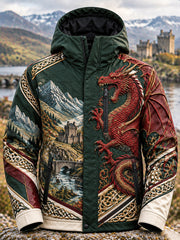 Men's Retro British Wales Printed Hardshell Jacket