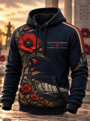 Men's  British Veterans – Remembrance Day Print Casual Fur Collar Zip-up Hoodie