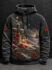 Men's Christmas Lest We Forget Printed Hoodie